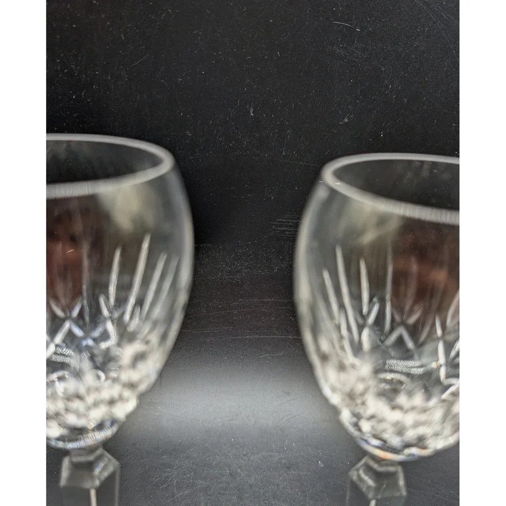 Waterford Crystal Lismore Essence White Wine Hock Glasses Set/2 Clear Stemware